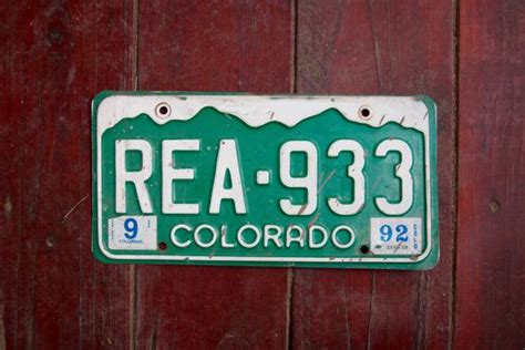 Colorado License Plate REA933 1992 Registration Stickers #AmericanAntique #ColoradoPlate #REA933 ...