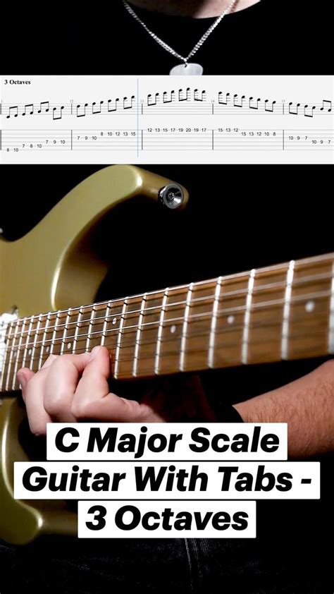 C Major Scale Guitar With Tabs - 3 Octaves | Guitar chords, Guitar ...