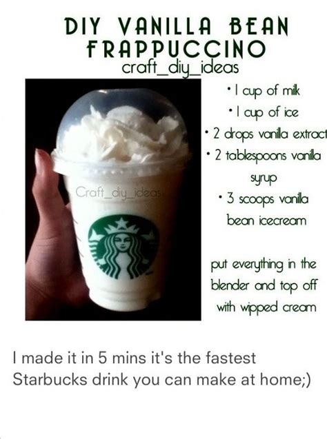 Diy Homade Starbucks Vanilla Bean Frappuccino! Enjoy :)#Recipes#Trusper ...