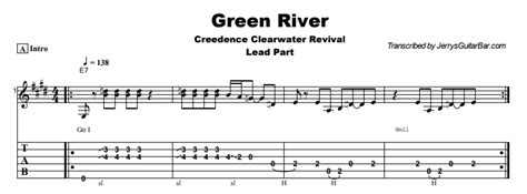 Creedence Clearwater Revival - Green River | Guitar Lesson, Tab & Chord