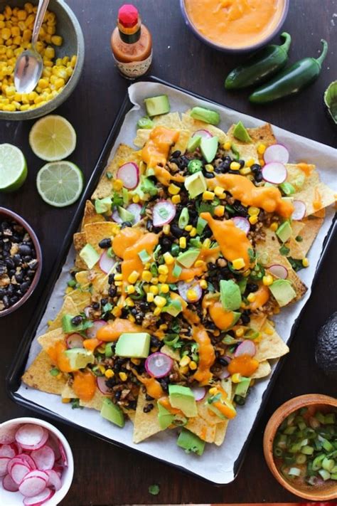 Healthy-ish Cheesy Vegan Nachos - A Saucy Kitchen