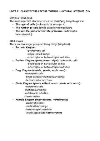 Unit 2 natural science 5th nueva | PDF | Free Download