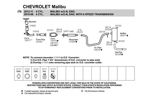 Walker® - Chevy Malibu 2009 Aluminized Steel Exhaust Front Pipe