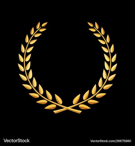 Gold award laurel wreath Royalty Free Vector Image