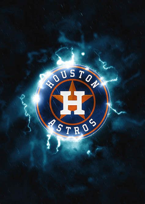 Download Houston Astros Team Logo on a Blue Background | Wallpapers.com