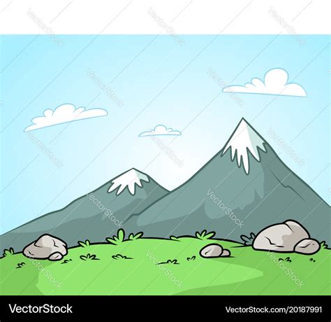 Cartoon mountains landscape background Royalty Free Vector