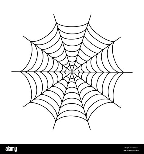 Symmetrical spider web. Halloween spider web isolated on white ...