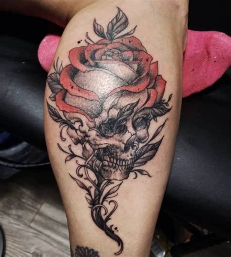 Skull And Rose Tattoo Ideas