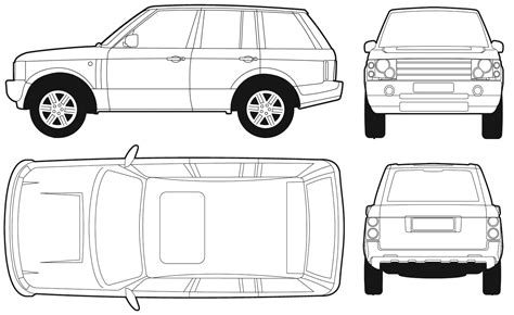 Range Rover SE 2005 Blueprint - Download free blueprint for 3D modeling