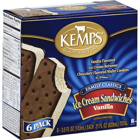 Kemps Family Classics Ice Cream Sandwiches, Vanilla Flavored | Ice ...