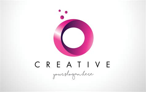 O Letter Logo Design with Purple Colors and Dots 4900479 Vector Art at Vecteezy