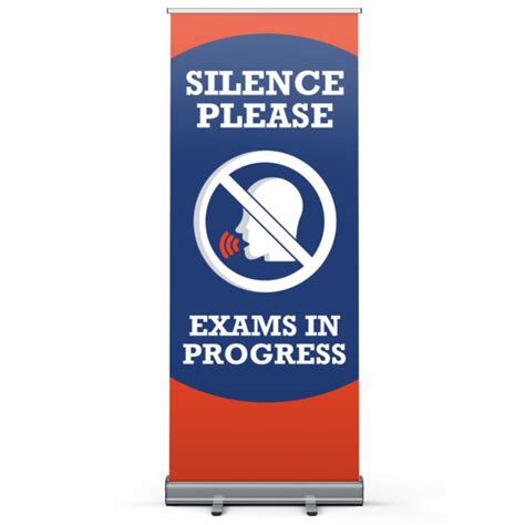 Silence Please 4 - Exam Banners & Signs UK - Printing for Education