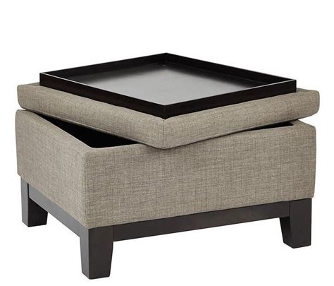 Ave Six Regent Upholstered Storage Ottoman with Reversible Tray ...