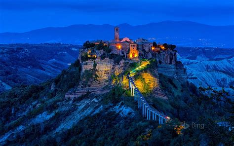 HD wallpaper: italy, civita di bagnoregio, sky, landmark, mountain, mount scenery | Wallpaper Flare