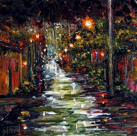 Rainy City Street Painting at PaintingValley.com | Explore collection ...