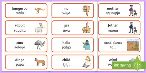 Anangu Aboriginal Language Word Cards (Teacher-Made)