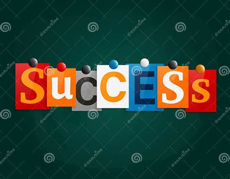 The Word Success Made from Newspaper Letters Attached To a Blackboard or Noticeboard with ...