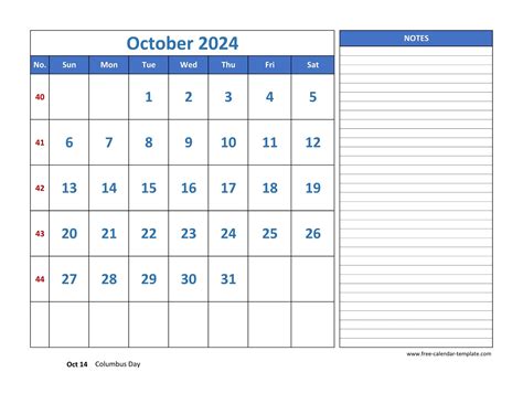 Calendar October 2024 Template Download - Ronda Rosemarie