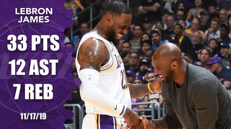 LeBron James puts on a show as Kobe Bryant sits courtside | 2019-20 NBA ...