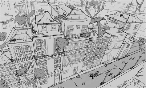 Dystopia Cityscape drawing — polycount