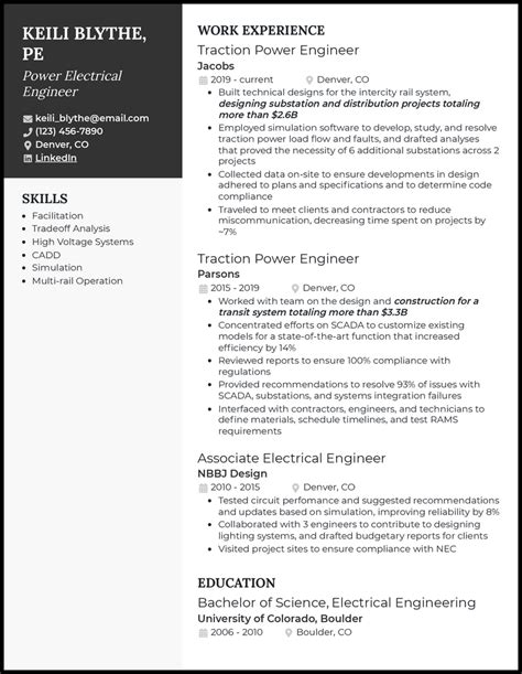 3 Electrical Power Engineer Resume Examples for 2024