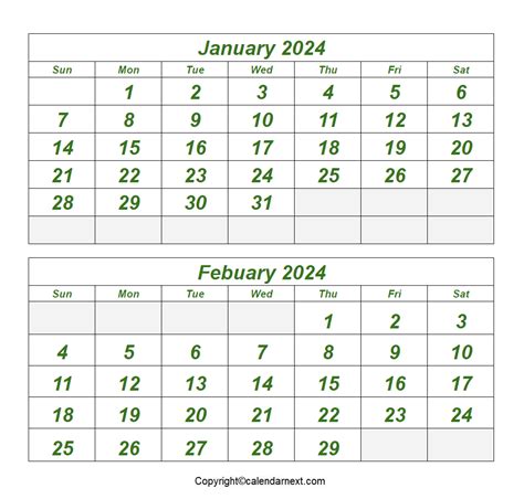 January February March 2024 Calendar Printable Free Download - Cat ...