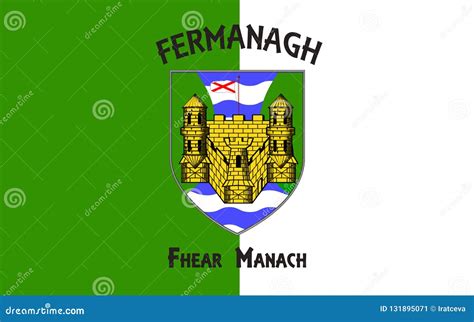 Flag of County Fermanagh in Northern Ireland Stock Image - Image of ...