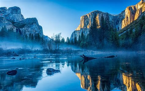 HD wallpaper: Apple Inc., california, landscape, mist, nature, OS X, reflection | Wallpaper Flare