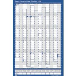 Sasco Year Planner Standard Portrait Unmounted 2018 Blue - Small Businesses Resources