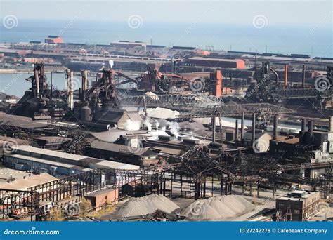 Industrial Steel Mill Aerial View Stock Photo - Image of midwest, mill: 27242278