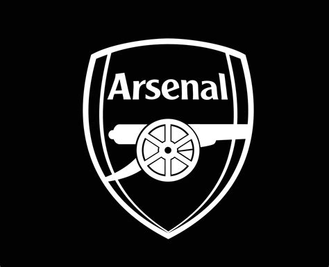 Arsenal Club Logo White Symbol Premier League Football Abstract Design ...