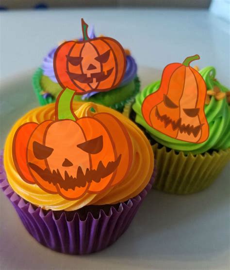 Edible Halloween Cake Decorations, Scary Pumpkins, Cupcake and Cake ...