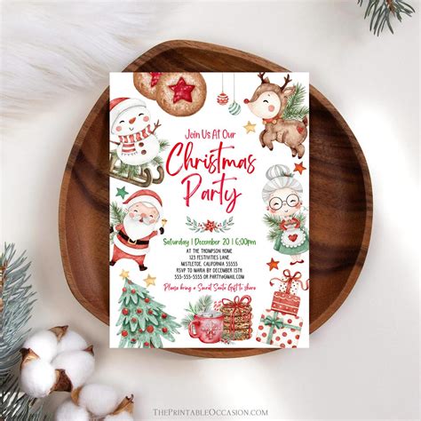 Christmas Party Invitation Kids Christmas Party Invitation - Etsy