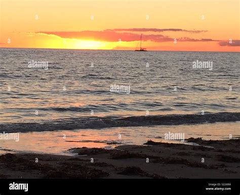 Glenelg Beach sunset Stock Photo - Alamy