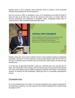 Biography of Jimmy John Liautaud | PDF