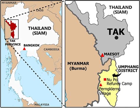 Map of Tak province and umphang district on the Thai-Myanmar border | Download Scientific Diagram