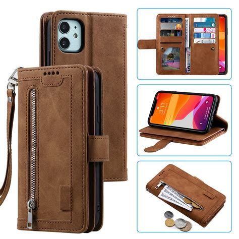 Dteck 9 Card Slots Wallet Case for Apple iPhone 12 mini 5.4-inch,Hybrid ...