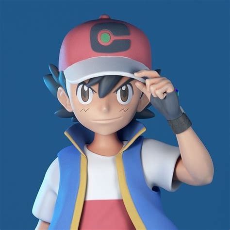 Ash - Satoshi - Pokemon Journeys 1-10 and 1-20 Scale Figure 3D model 3D ...