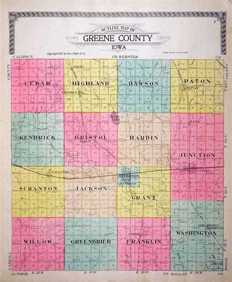 Greene County Iowa IAGenWeb - 1896 Plat Maps and Names