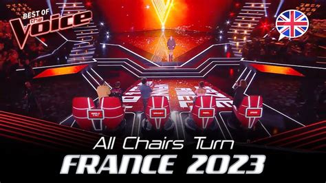 Every ENGLISH 4-Chair Turn Blind Audition on The Voice France 2023 - YouTube