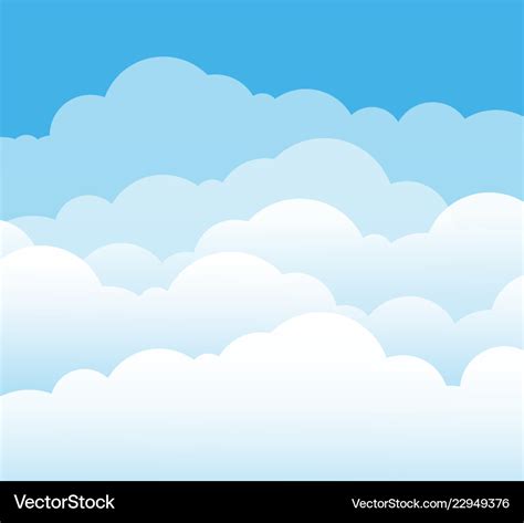 Sky and clouds cartoon cloudy background heaven Vector Image