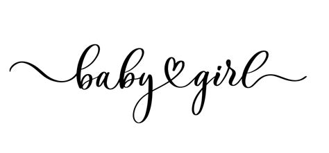 Baby girl logo lettering quote. Baby shower hand drawn modern brush calligraphy phrase for card ...