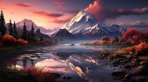 Premium AI Image | Mountain Peak at Sunrise