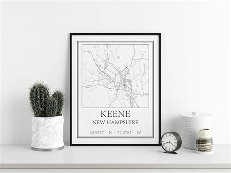 Keene New Hampshire Map Print Printable Street Map Map Art | Etsy