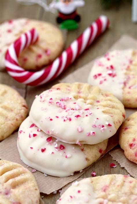 White Chocolate Dipped Candy Cane Sugar Cookies | Sweet Spicy Kitchen