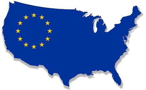 Clipart - US-Europe flag map