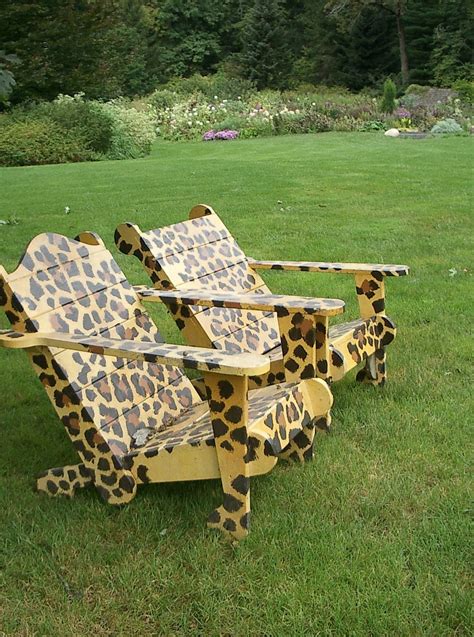 Leopard Lawn Chairs Painted Chairs, Painted Furniture, Jaguar, Animal Print Decor, Animal Prints ...