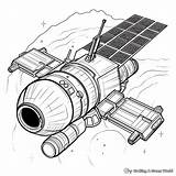 Hubble Telescope Space Coloring Pages Drawing Clipart Colouring  sketch template