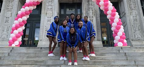 Barringer High School Cheerleaders participate in the Making Strides Against breast Cancer Walk ...