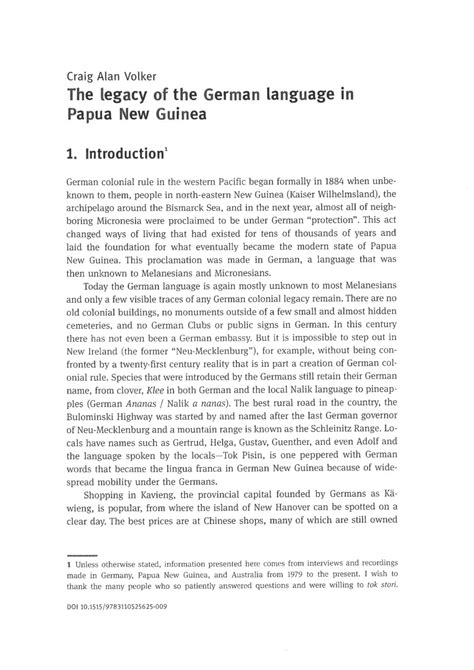 (PDF) The legacy of the German language in Papua New Guinea